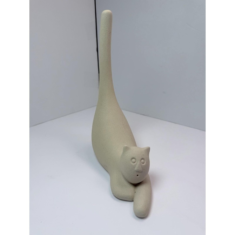 Lineasette Porcelain Cat Sculpture Art Italy Statue Figurine Kitty Decor